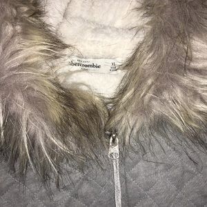 Fluffy Grey/Gray Jacket with Fur Lining